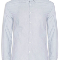 Camisa Masculina Slim Tricoline Fio 60 - Azul