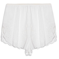 Short Feminino Com Linho Bordado - Branco