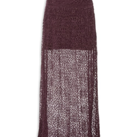 Saia Tricot Rendada Feminina Vermelho