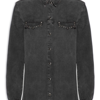 Camisa Feminina Sarja Tachinhas - Preto