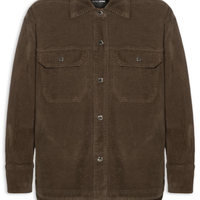Camisa Feminina Sarja Basic Veludo - Marrom