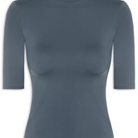 Blusa Feminina Manga Curta Ciclista - Cinza
