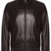 Jaqueta Masculina Bomber Couro Nappa - Marrom