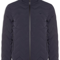 Jaqueta Masculina Puffer Water Repellent Chevron Azul