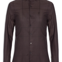 Camisa Masculina Maquinetada Big Square Marrom