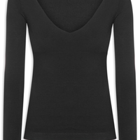 Blusa Feminina Decote V Aberto - Preto