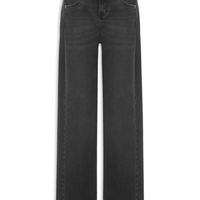 Calça Feminina Jeans Recorte Com Prega - Preto