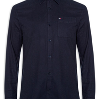 Camisa Masculina Regular Fit Com Bolso - Azul