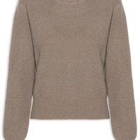 Suéter Feminino Tricot Texturizado Oversized - Marrom