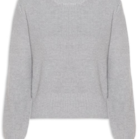Suéter Feminino Tricot Texturizado Oversized - Cinza