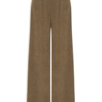 Calça Feminina Pantalona Em Veludo Cotelê - Bege