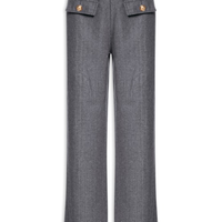 Calça Feminina Slim Com Bolso Frontal - Cinza