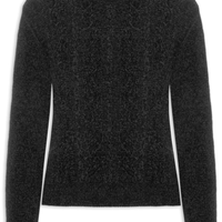 Suéter Feminino Trançado Em Tricot - Preto