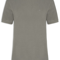 Camiseta Masculina Gola Jacquard Em Piquet - Cinza