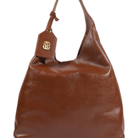 Bolsa Feminina Hobo Iga Couro Grande - Marrom