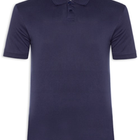 Polo Masculina Pima Manga Curta Slim - Azul