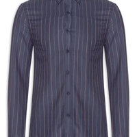 Camisa Masculina Manga Longa Regular Oxfordine - Azul