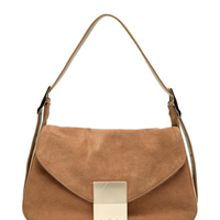 Bolsa Feminina Camurção Caramelo Enfeites - Marrom