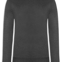 Suéter Masculino Gola V Detalhe Ombro - Preto