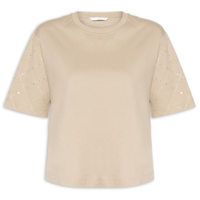 Blusa Feminina Malha Penteada - Bege