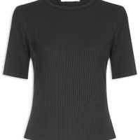 Blusa Feminina Malha Waffle - Preto