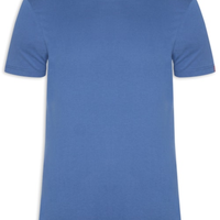 Camiseta Masculina Slim Fit Com Punho E Etiqueta Tab - Azul