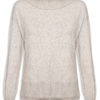 Suéter Feminino Alongado Em Tricot - Bege