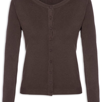 Cardigã Feminino Em Tricot - Marrom
