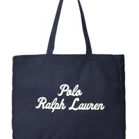 Bolsa Masculina Tote Grande De Canvas Bordada Prl - Azul
