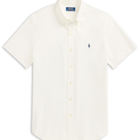 Camisa Masculina Manga Curta Custom Poplin Logo Bordado - Branco