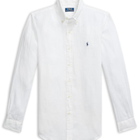Camisa Masculina Manga Longa Custom Fit Linen - Branco