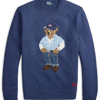 Suéter Masculino Bear Cotton Linen Blend - Azul