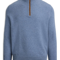 Suéter Masculino De Cashmere Half Zip - Azul
