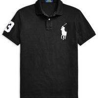 Polo Masculina Manga Curta Big Pony - Preto