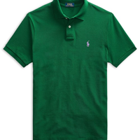Polo Masculina Manga Curta Slim Fit Logo Bordado - Verde