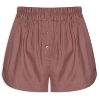 Short Feminino Cós Elástico - Marrom