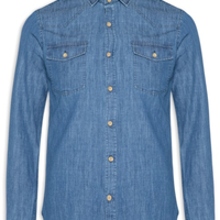 Camisa Masculina Denim Índigo - Azul