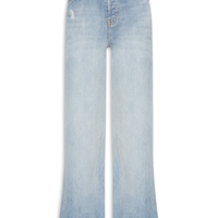 Calça Feminina Jeans Bootcut Desgastes - Azul