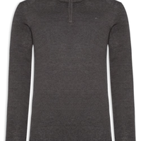 Suéter Masculino Half Zip Logo Surton Tricot - Cinza