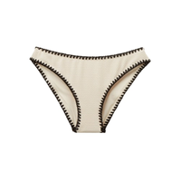 Calcinha De Biquíni Bicolor Embroidery - Off-White