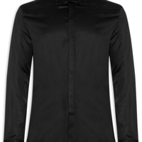 Camisa Masculina Social Austin Slim Fit Vista Coberta Em Algodão Pima - Preto