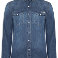 Camisa Masculina Jeans Azul