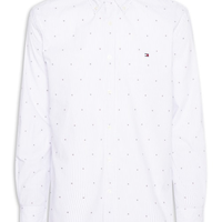 Camisa Masculina Casual Regular Fit Mini Flags Poplin Fil A Coupe - Azul