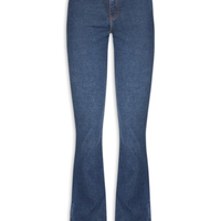 Calça Jeans Feminina Boot Basic Midi Travetes - Azul