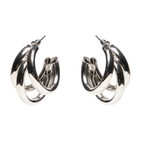 Argola Feminina Tripla - Prateado