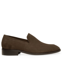 Mocassim Masculino Costura Quadrado Camurça - Marrom