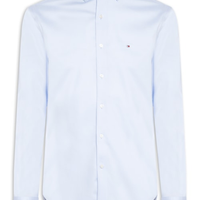 Camisa Social Masculina Regular Fit Logo No Peito Stretch - Azul