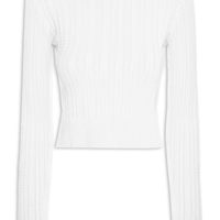 Suéter Feminino Em Tricot Trançado - Branco