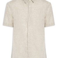 Camisa Masculina Puro Linho - Bege
