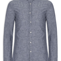 Camisa Masculina Blend Linen - Azul